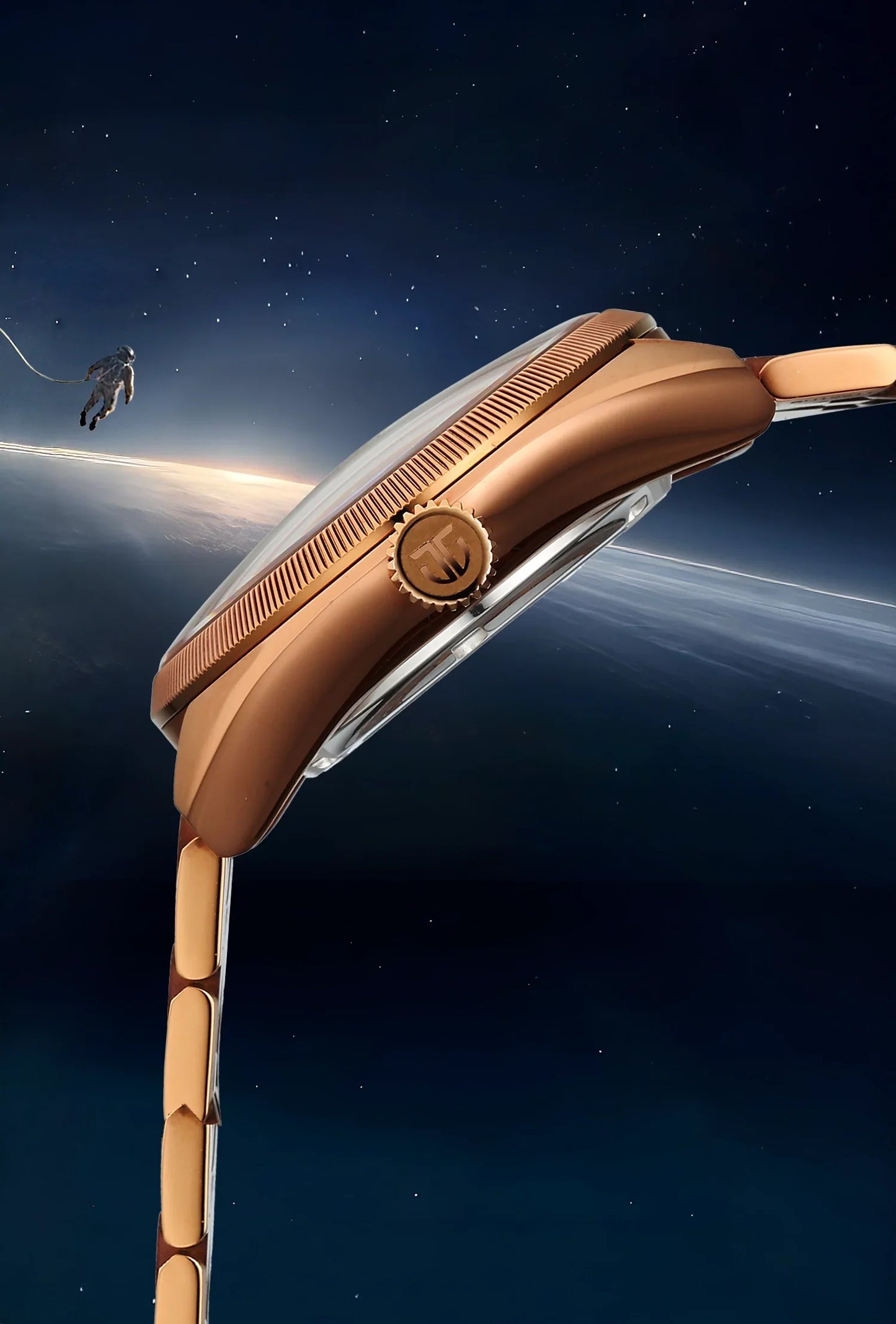 Titan Stellar Cupola Analog with Sun Moon Disc Grey Dial Automatic Watch