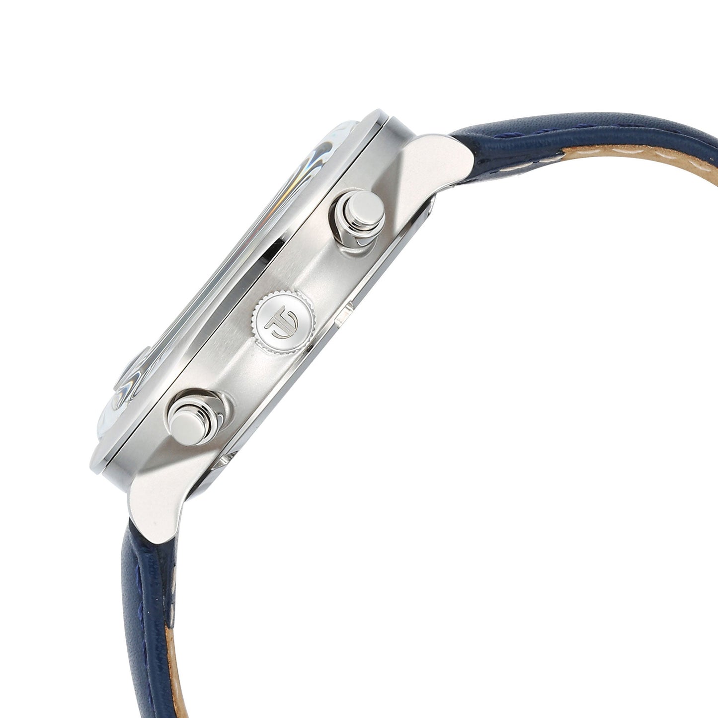 Titan Timeless Treasures Quartz Analog Dual Time Blue Dial With Blue Color Leather Strap Watch For Men