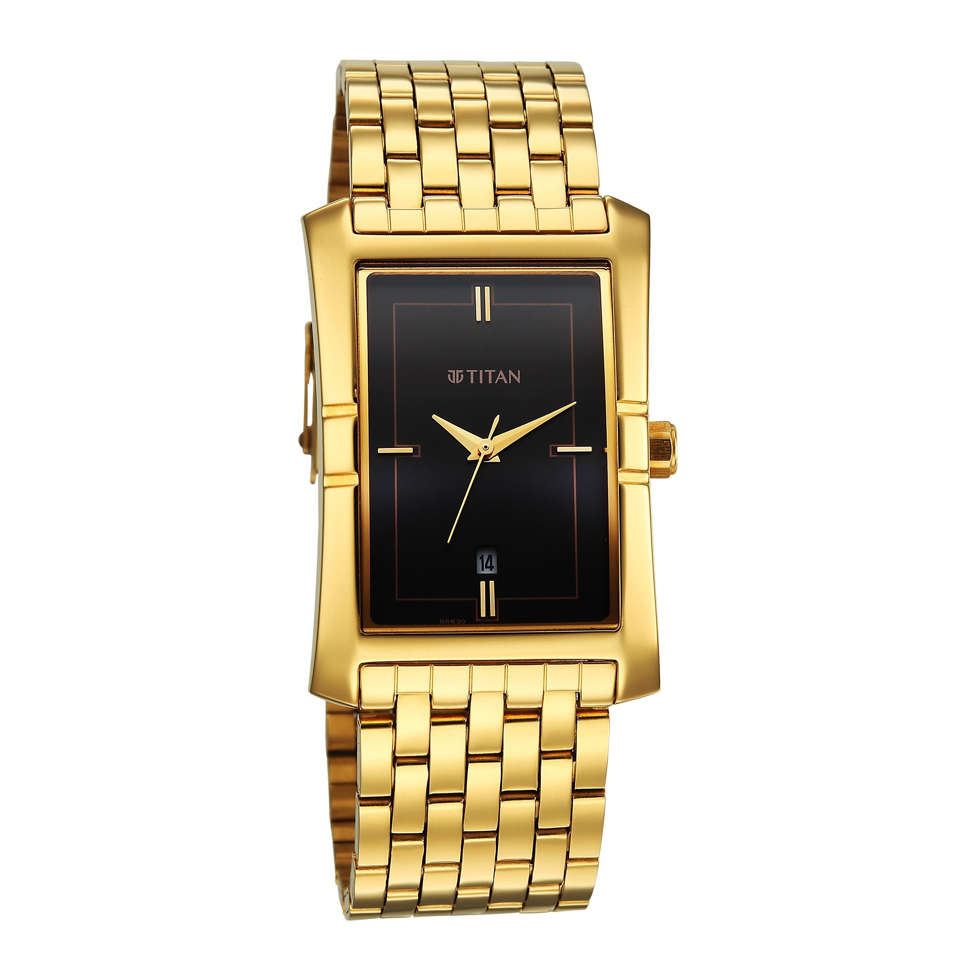 Titan Quartz Black Dial Stainless Steel Strap Watch For Gents 10062YM02