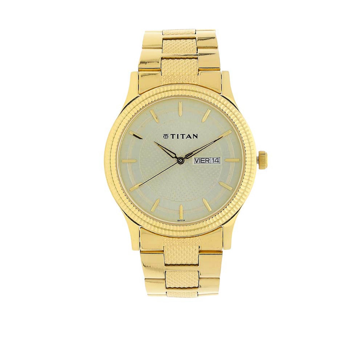 Titan Champagne Dial Alog Watch for Men (1650YM06)