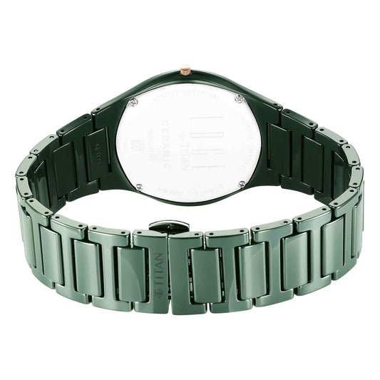 Titan Edge Men Ceramic Bicolour Case Material Ceramic ShapeRound Men Watch (1696KC10)