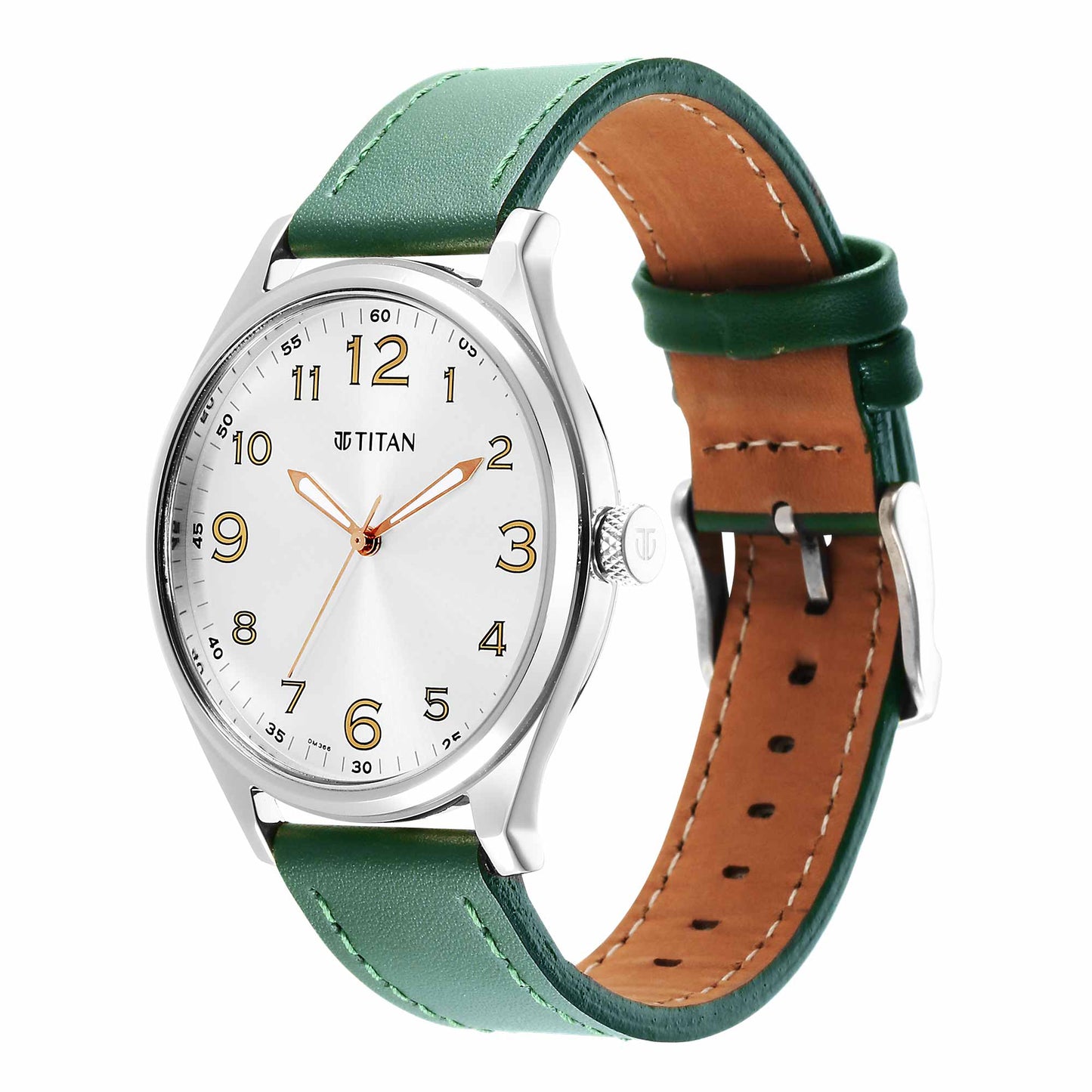 Urban Silver White Dial Leather Strap Watch (1802SL20)