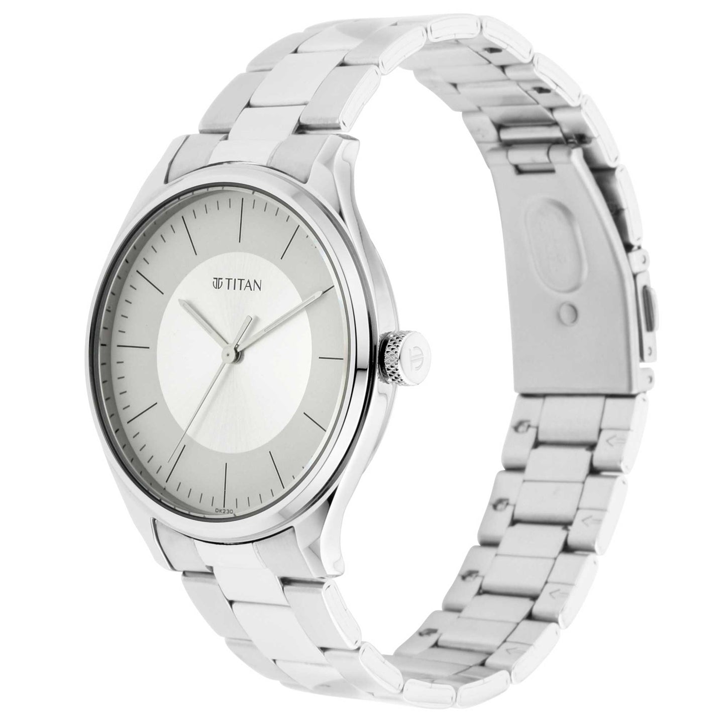 Workwear Watch with Beige Dial & Metal Strap (1802SM03)