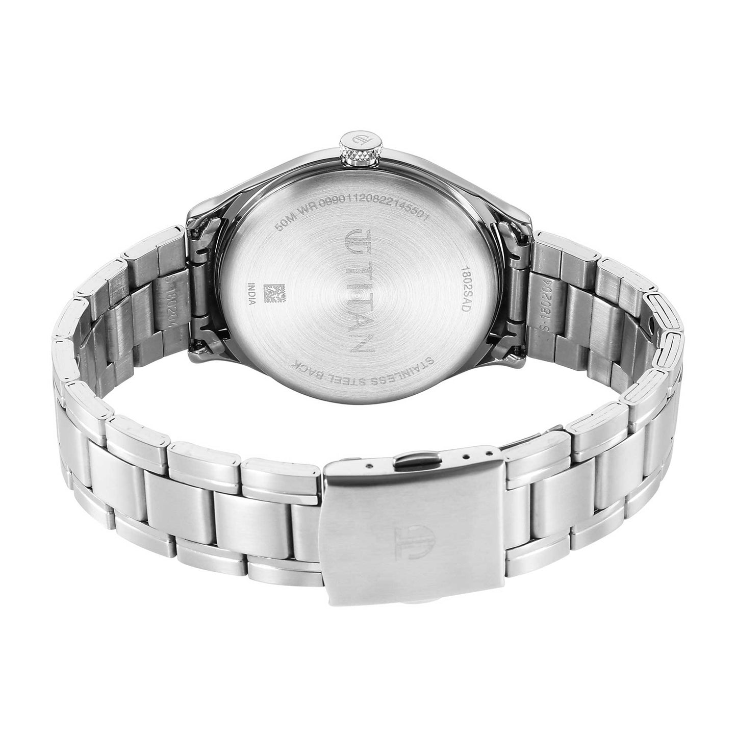 Titan Quartz Alog Blue Dial Watch for Men (1802SM07)