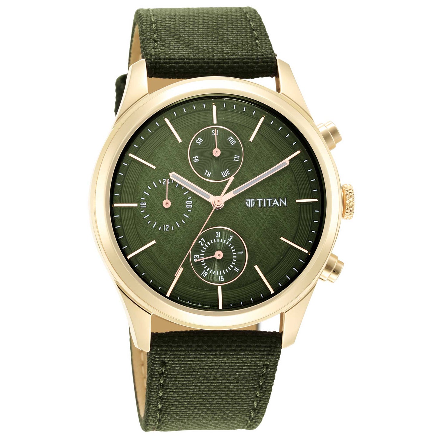 Neo Splash Green Dial Fabric Strap Watch (1805WP01)