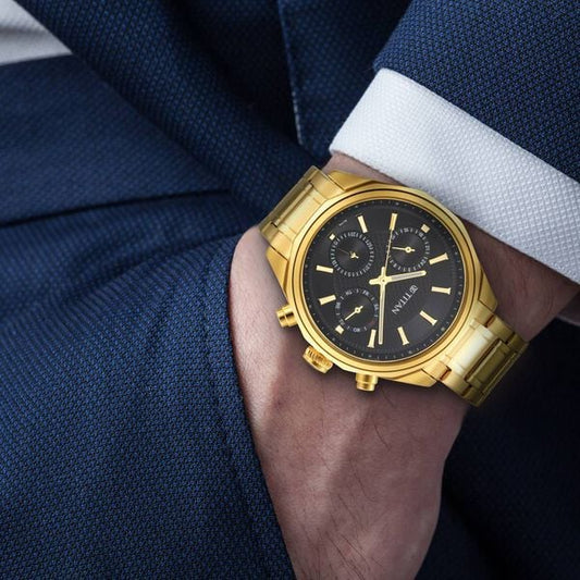 Titan Regalia Opulent Silver Dial Quartz Multifunction Stainless Steel Strap watch for Men 1829YM01