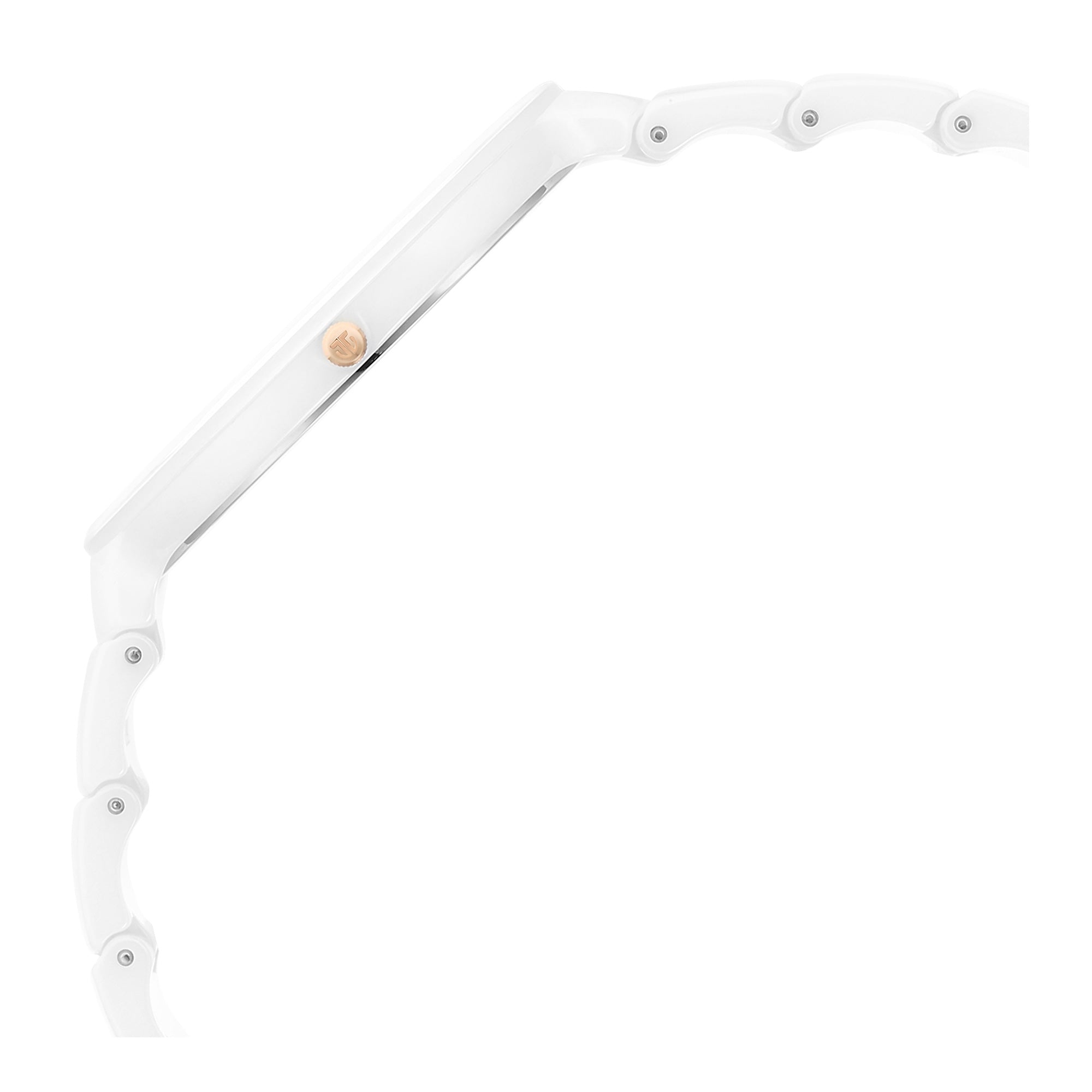 Titan Edge Squircle Quartz in Arctic White with Glossy Ceramic Unisex Watch