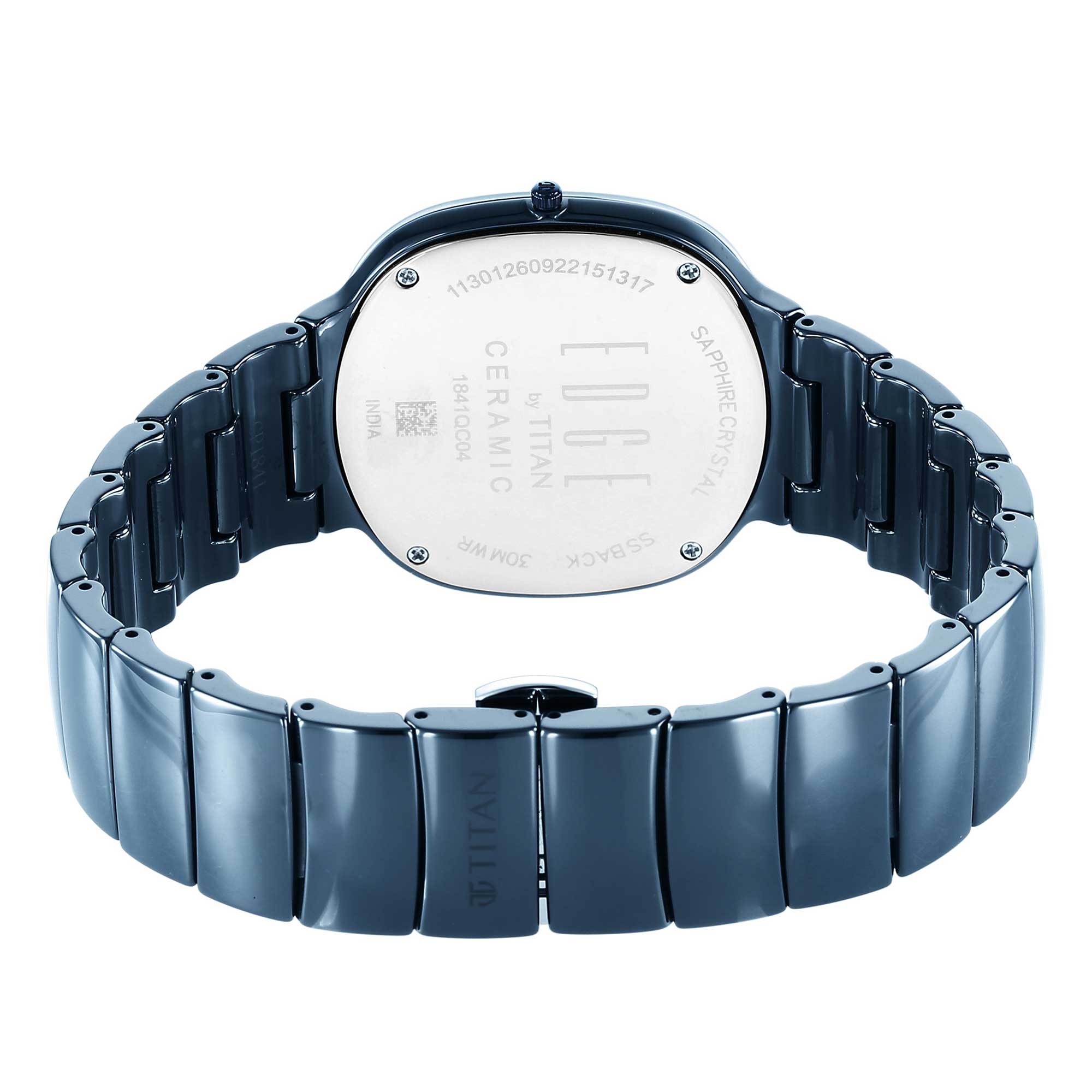 Titan Edge Squircle Quartz in Atlantic Blue with Glossy Ceramic Unisex Watch