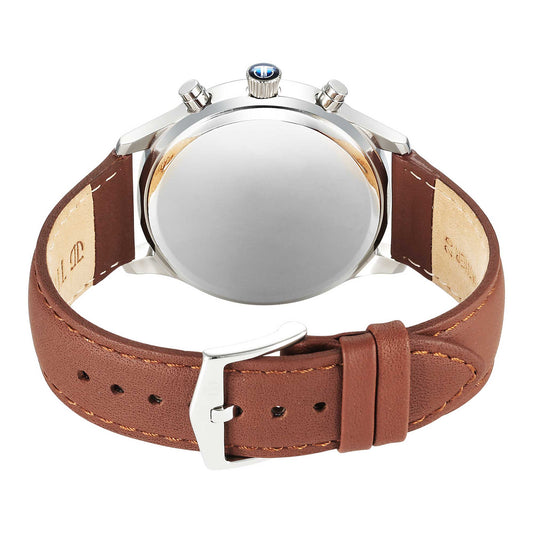 Titan Sapphire Quartz Multifunction Blue Dial Leather Strap Watch for Men