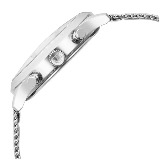 Titan Sapphire Quartz Multifunction White Dial Stainless Steel Strap Watch for Men