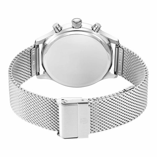 Titan Sapphire Quartz Multifunction White Dial Stainless Steel Strap Watch for Men