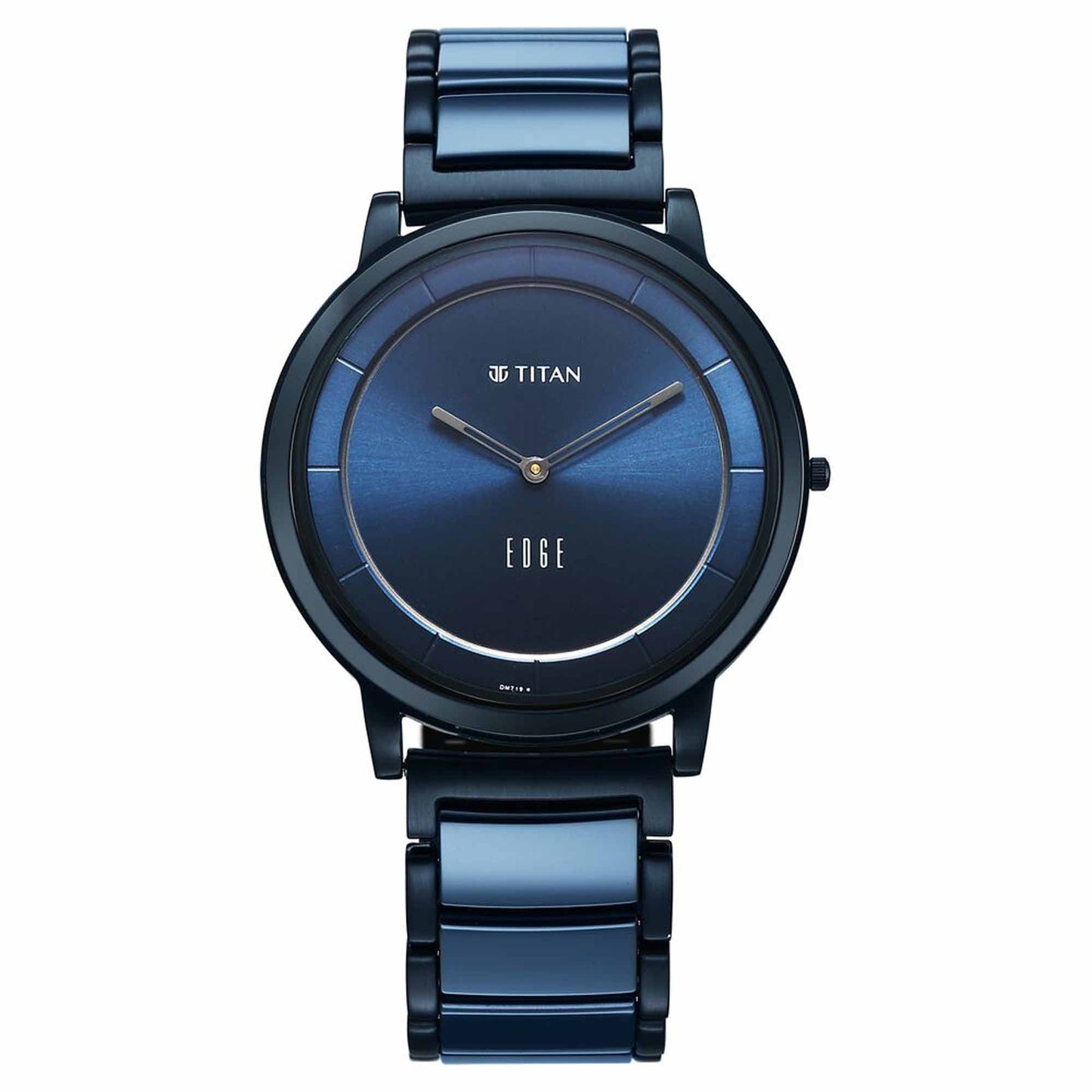 Titan Edge Melange Slim Steel & Ceramic Strap Blue Dial Analog Watch For Men