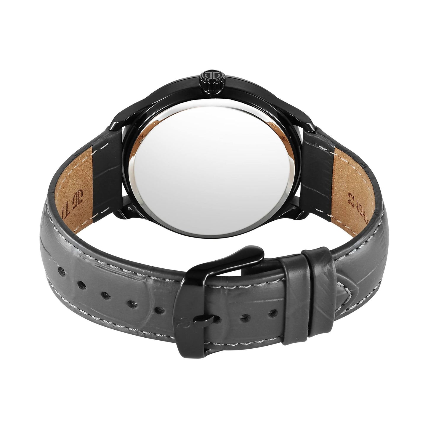 Titan Stellar Analog with Earth Disc and Gray Dial Gray Leather Strap Watch for Men 1890NL01