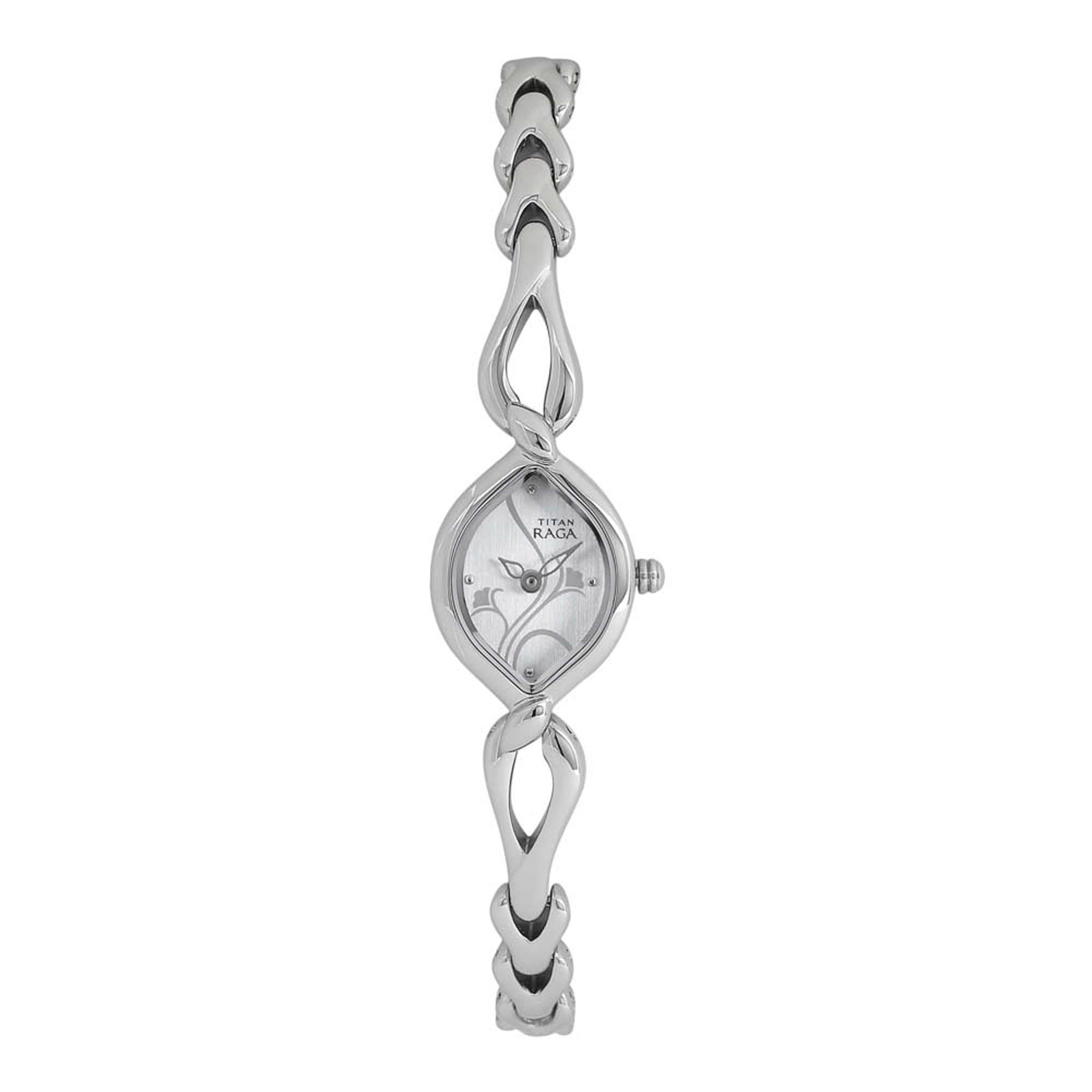 Titan Silver Dial Alog Watch for Women (2455SM01)