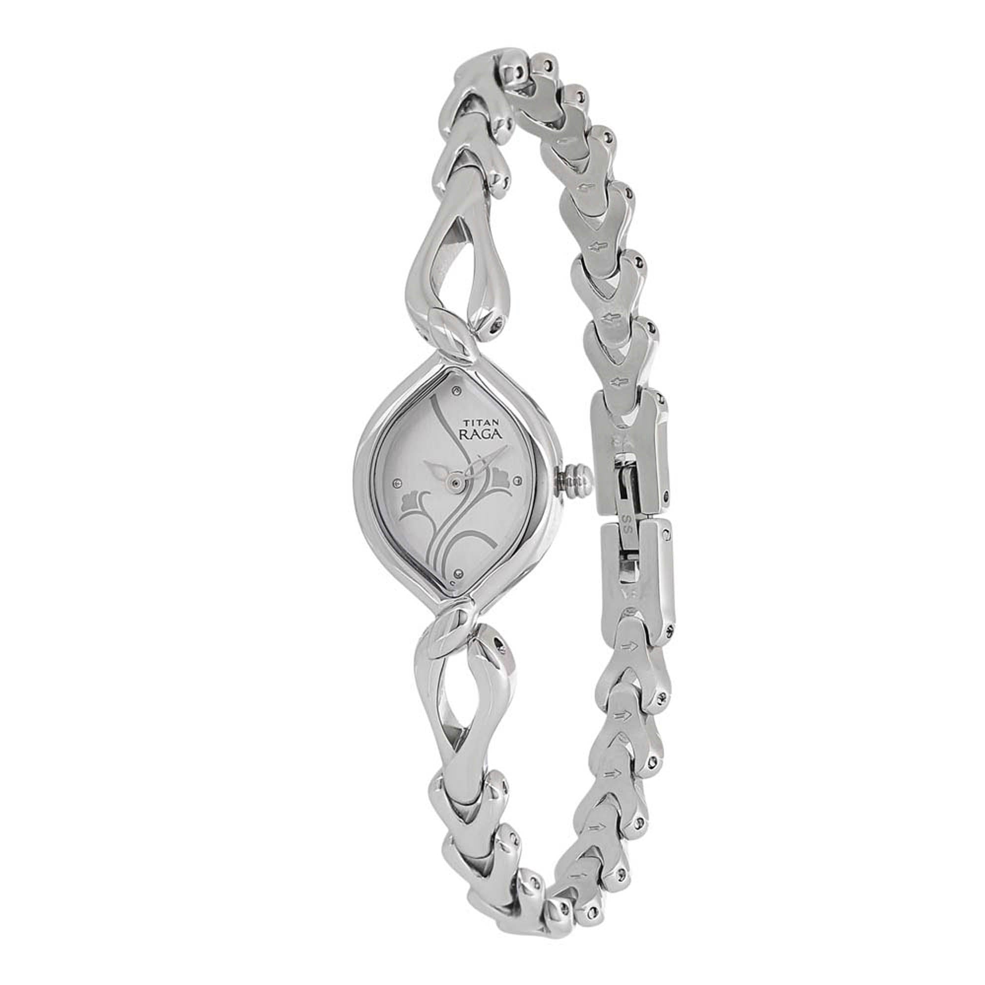 Titan Silver Dial Alog Watch for Women (2455SM01)