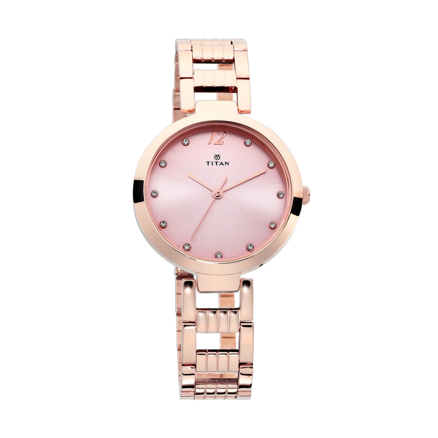 Titan Sparkle Pink Dial Alog Watch for Women (2480WM03)
