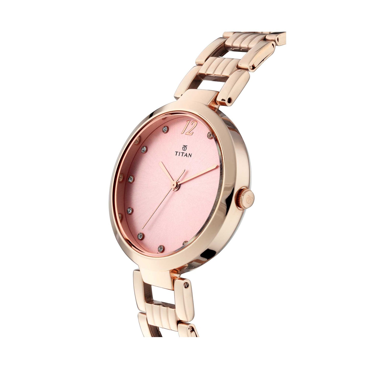 Titan Sparkle Pink Dial Alog Watch for Women (2480WM03)