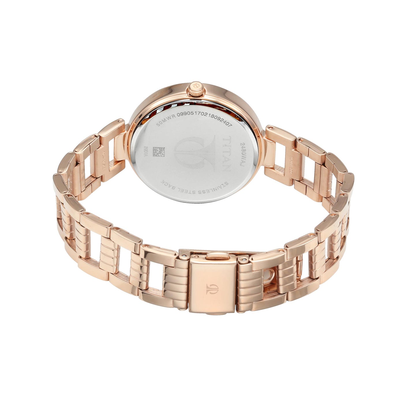 Titan Sparkle Pink Dial Alog Watch for Women (2480WM03)