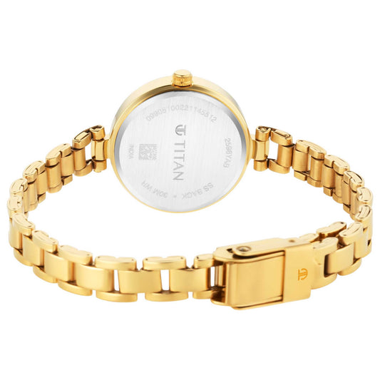 Titan Lagan Silver Dial Analog with Day and Date Metal Strap Watch for Women