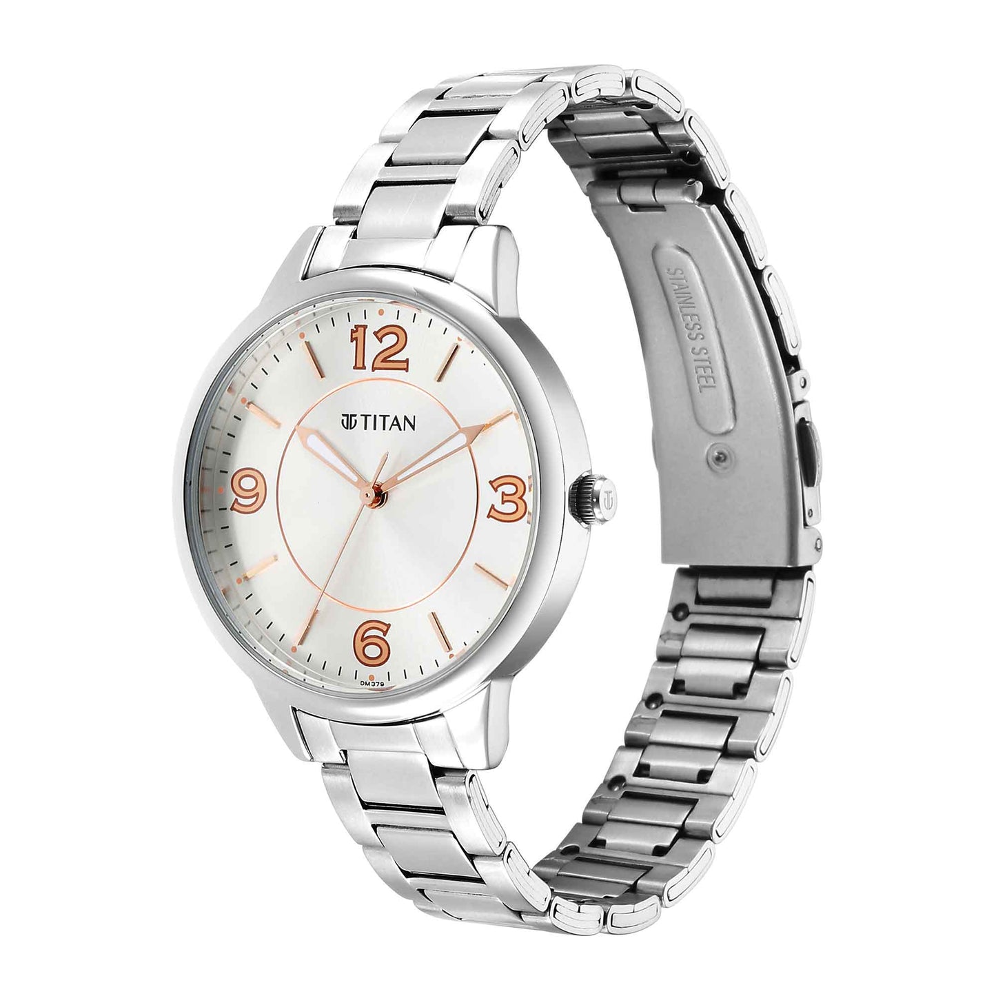 Urban Silver White Dial Metal Strap Watch (2617SM07)