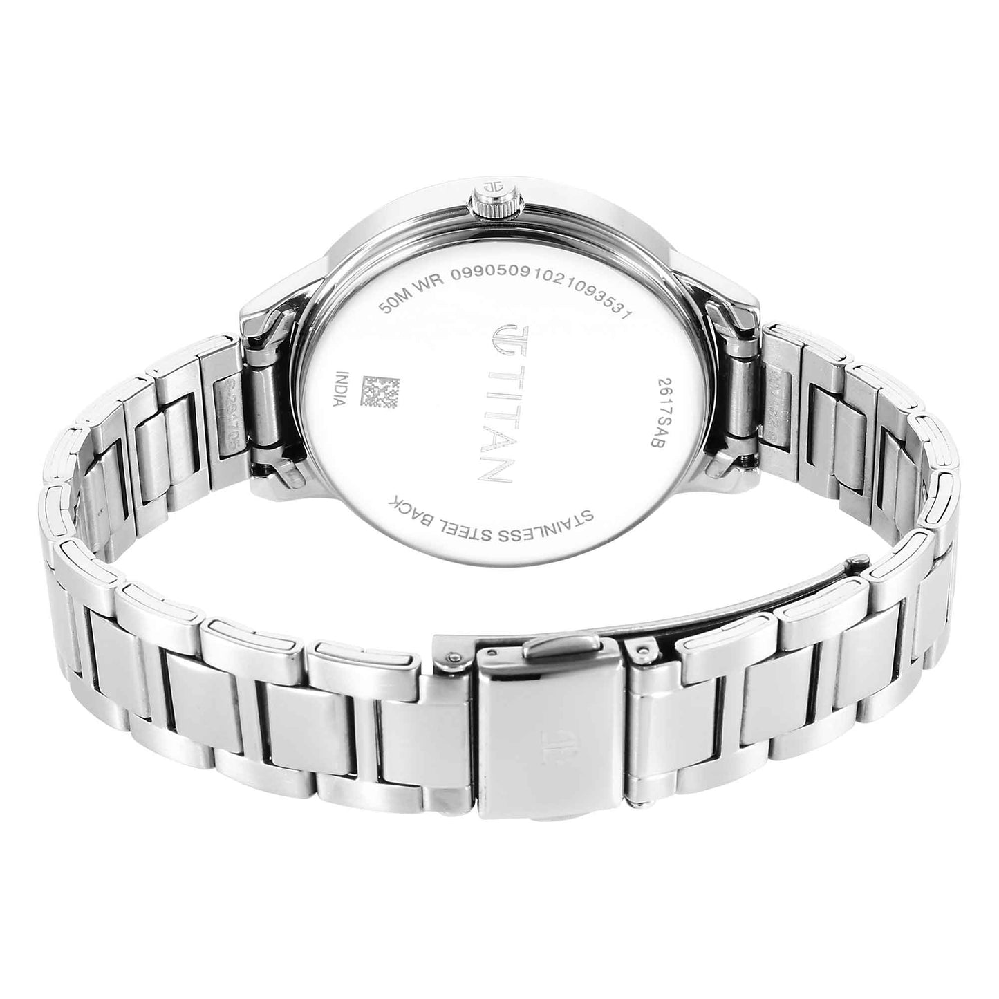 Urban Silver White Dial Metal Strap Watch (2617SM07)