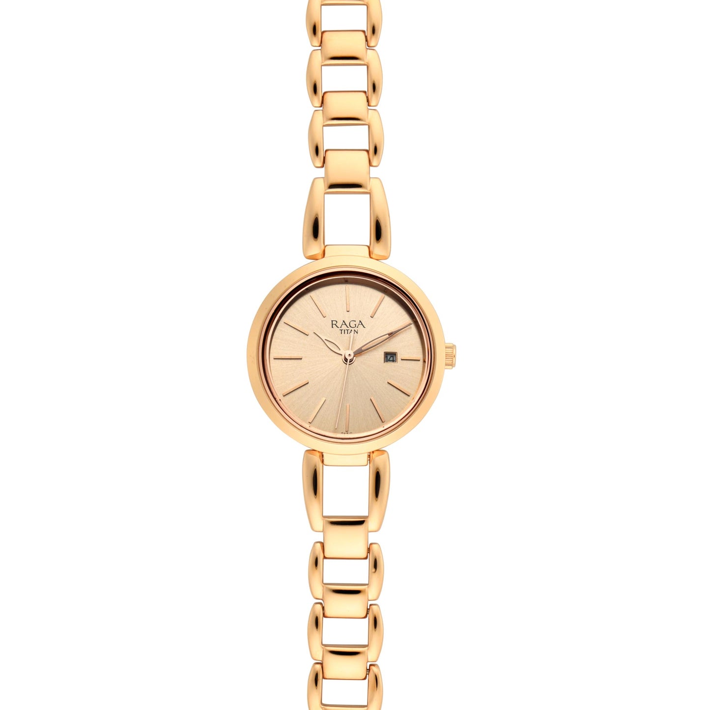 Raga Viva Rose Gold Dial Metal Strap Watch (2642WM01)