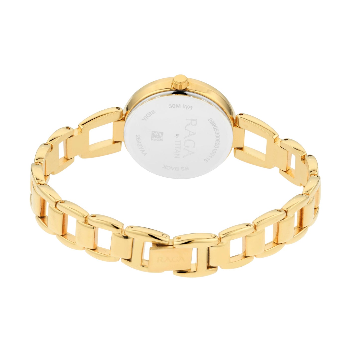 Raga Viva Golden Dial Metal Strap Watch (2642YM01)