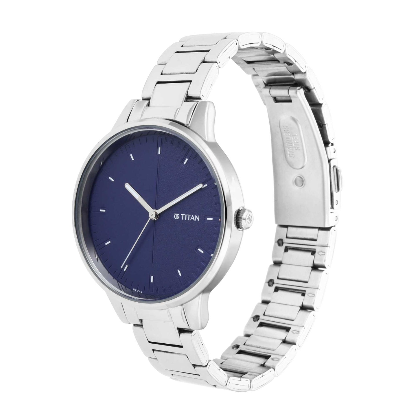 Workwear Watch with Blue Dial Metal Strap (2648SM01)