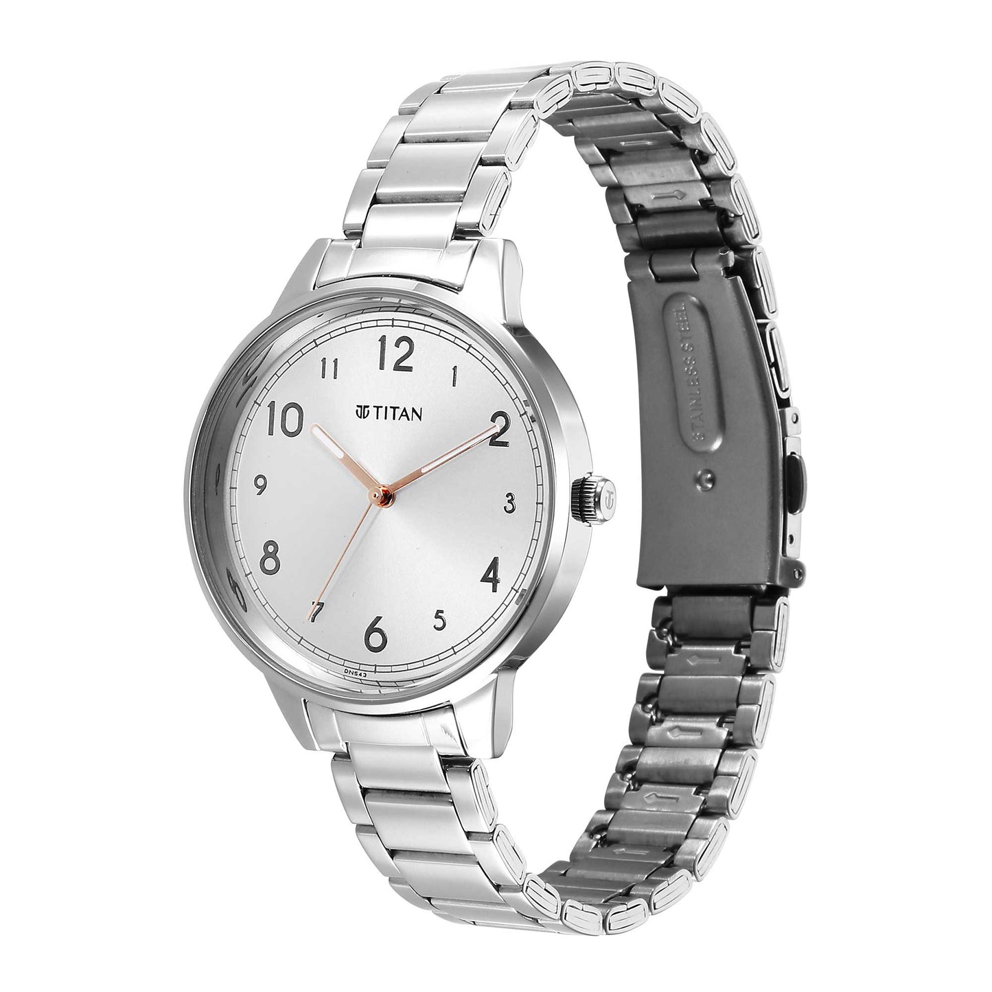 Titan Quartz Alog Silver Dial Watch for Women (2648SM07)