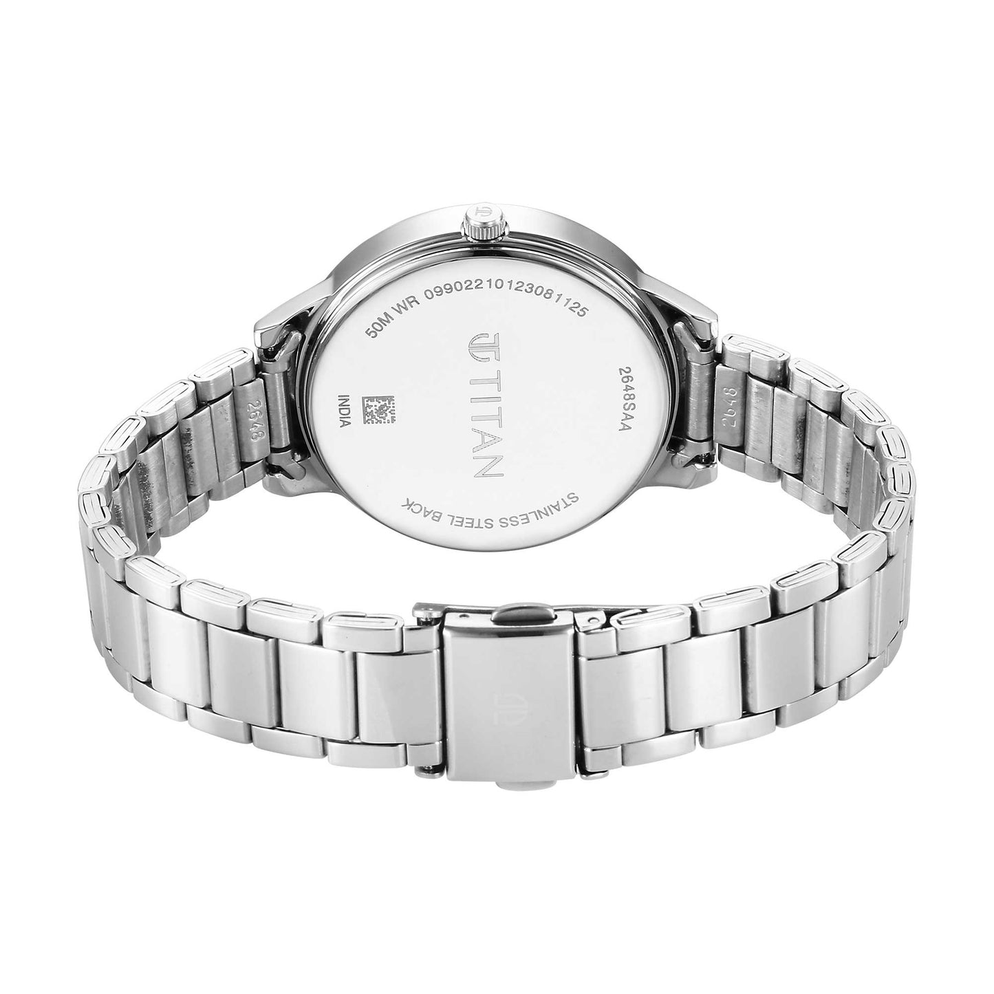 Titan Quartz Alog Silver Dial Watch for Women (2648SM07)