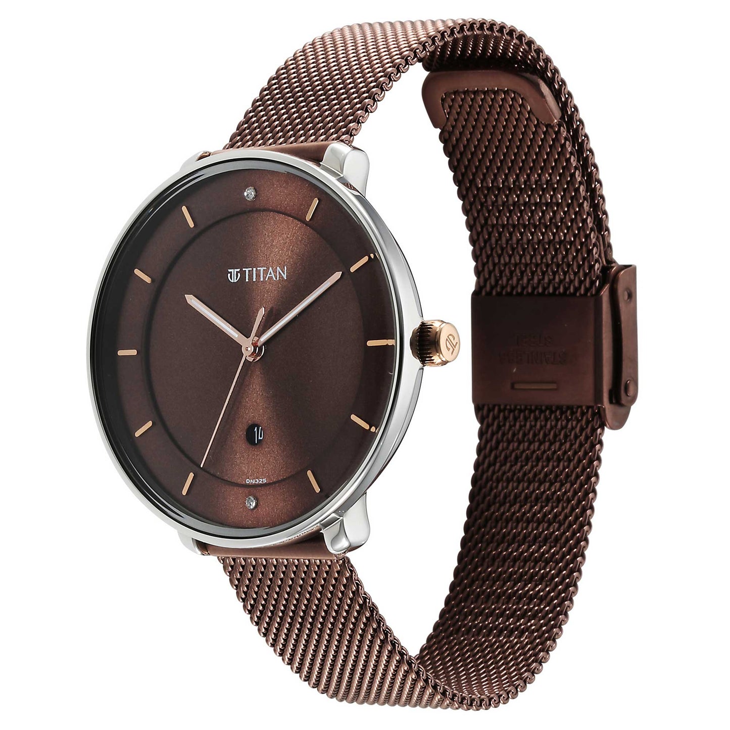 Noir Brown Dial Metal Strap Watch (2651KM02)