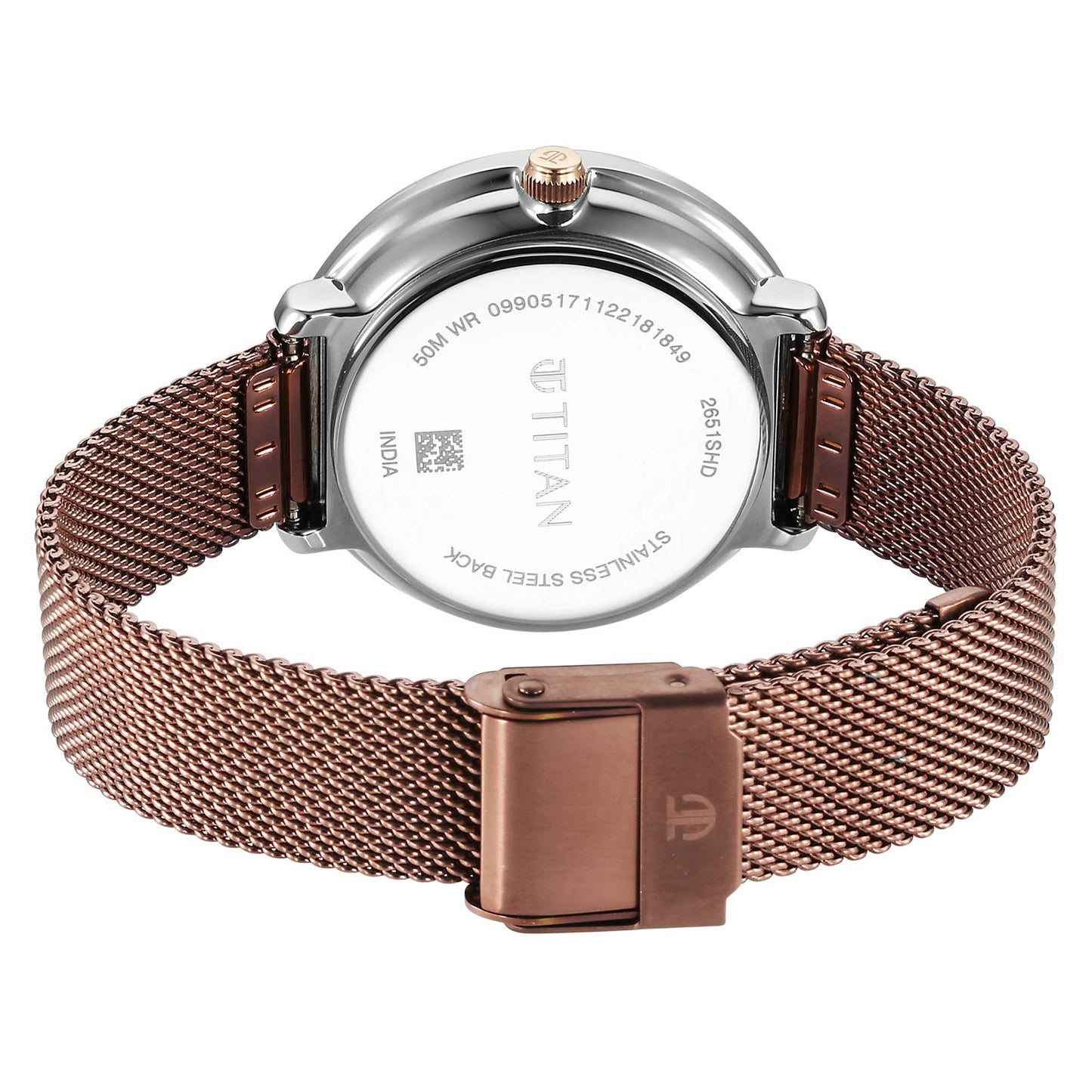 Noir Brown Dial Metal Strap Watch (2651KM02)