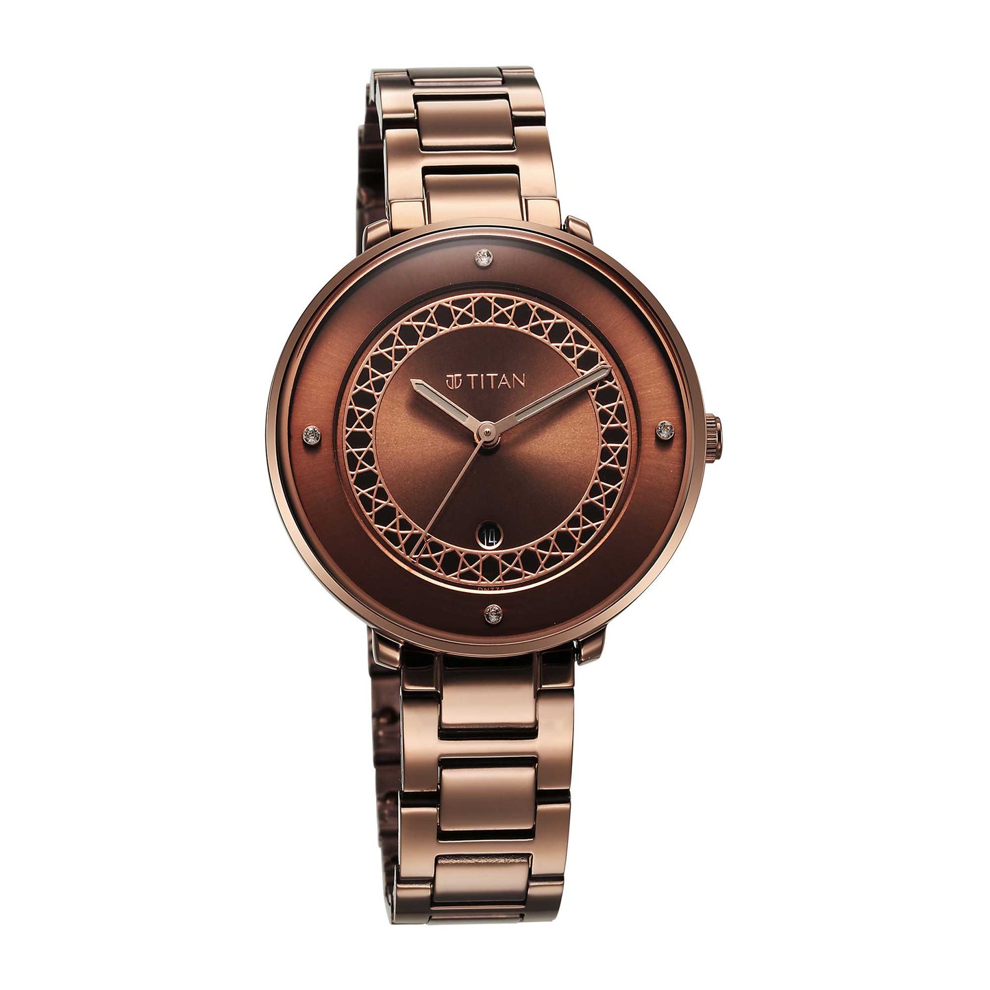 Titan Marhaba Brown Dial Alog Stainless Steel Strap watch for Women (2651QM03)