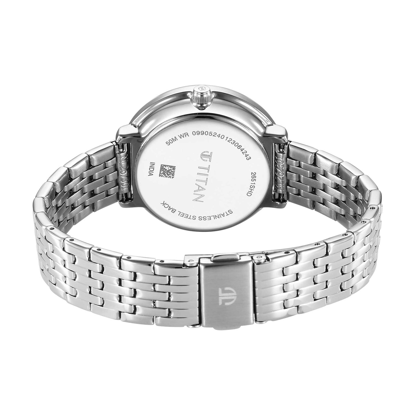 Titan Marhaba Silver white Dial Alog Stainless Steel Strap watch for Women (2651SM05)