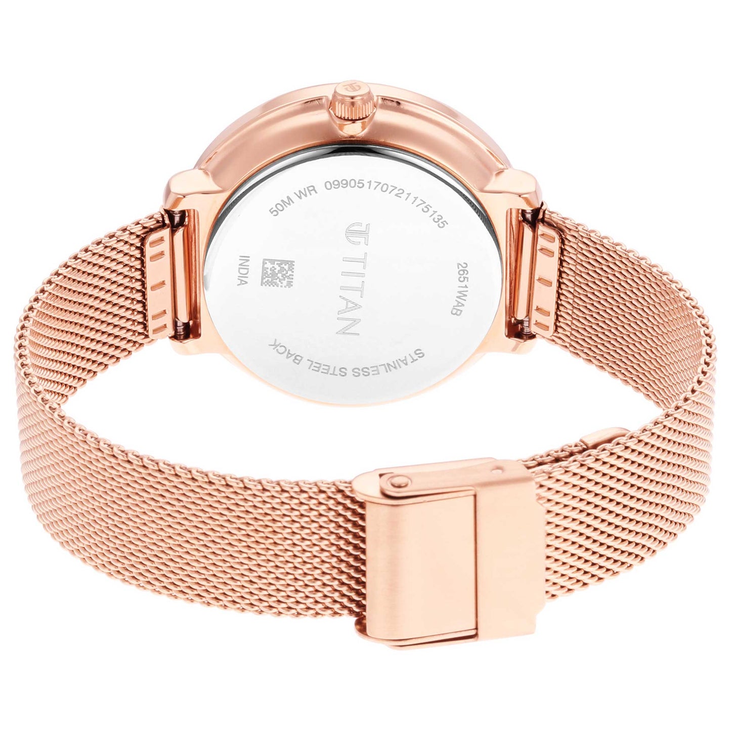 Workwear Silver Dial Rose Gold Stainless Steel Strap Watch (2651WM02)