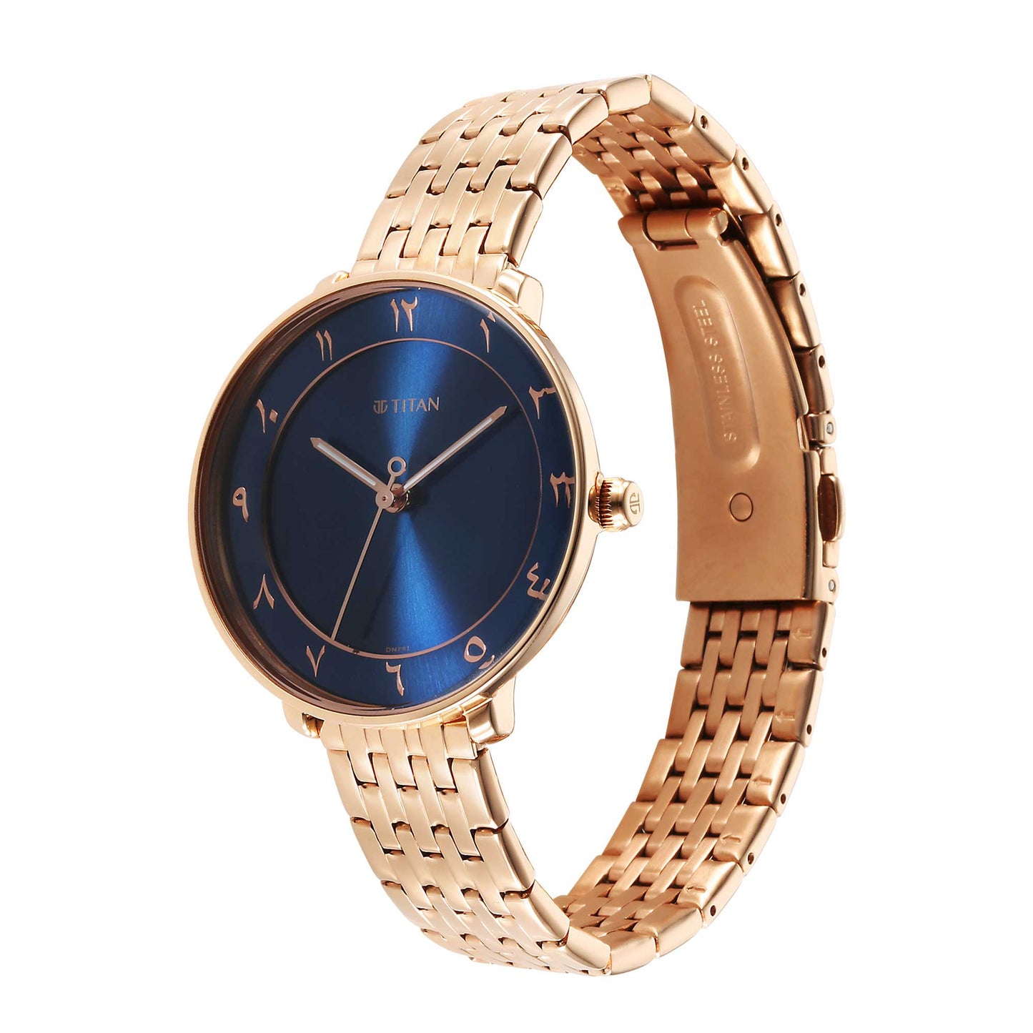 Titan Marhaba Blue Dial Alog Stainless Steel Strap watch for Women (2651WM08)