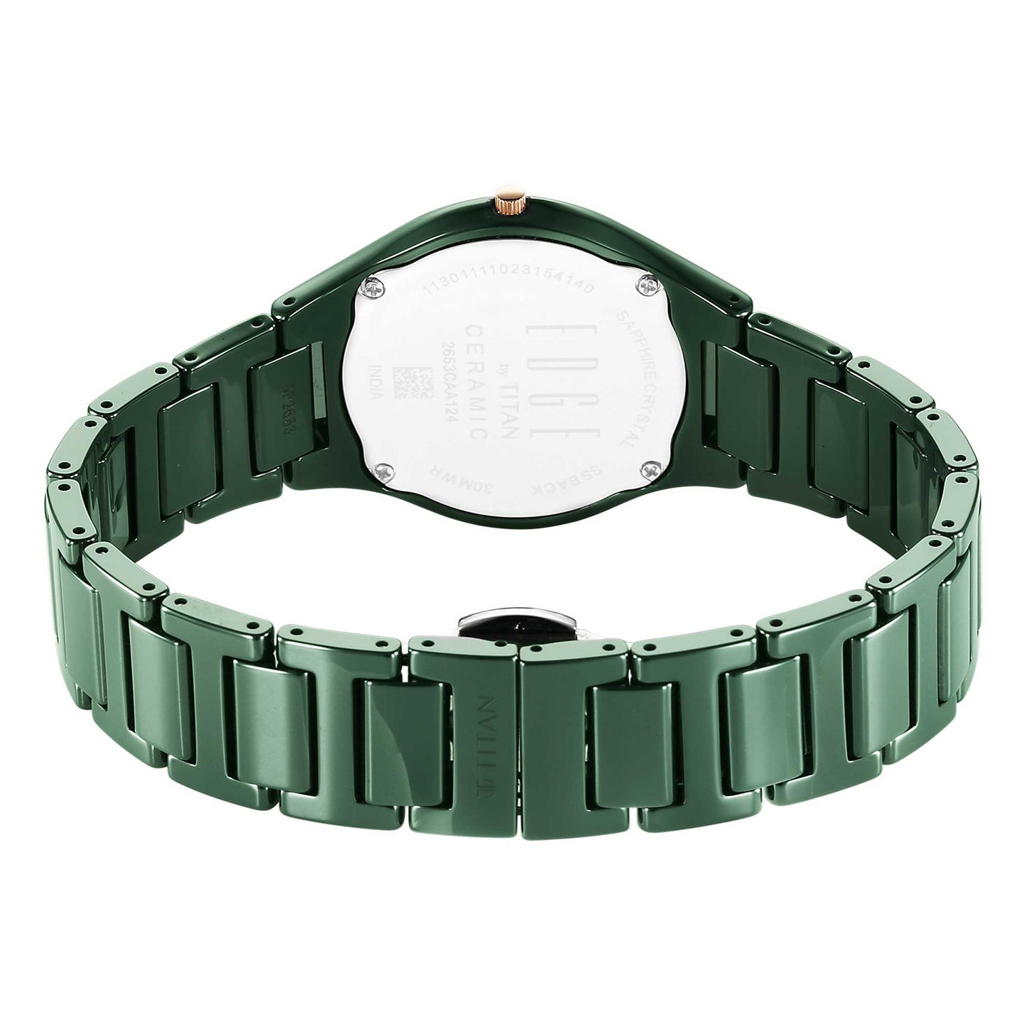 Titan Edge Women Ceramic Bicolour Case Material Ceramic ShapeRound Women Watch (2653KC12)