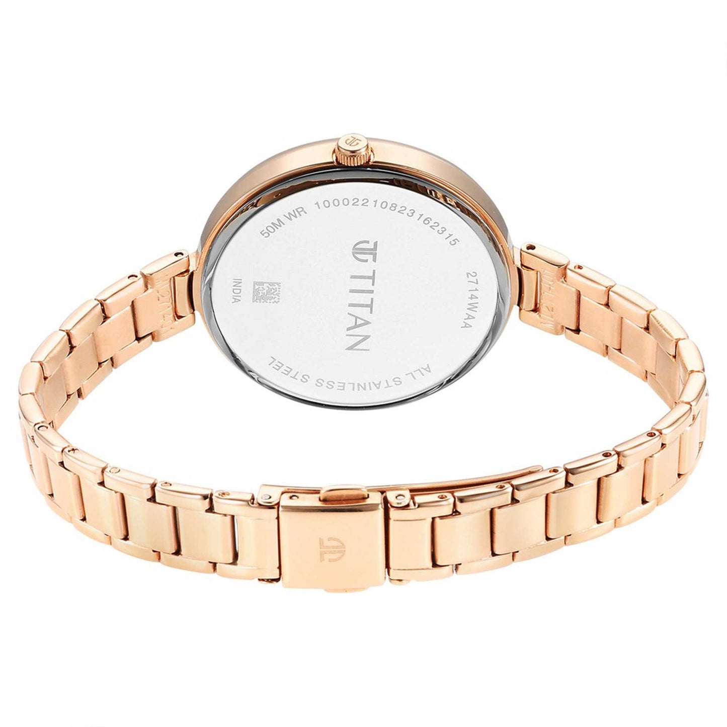 Titan Purple Stackables Quartz Alog Two Toned Dial Stainless Steel Strap Watch for Women