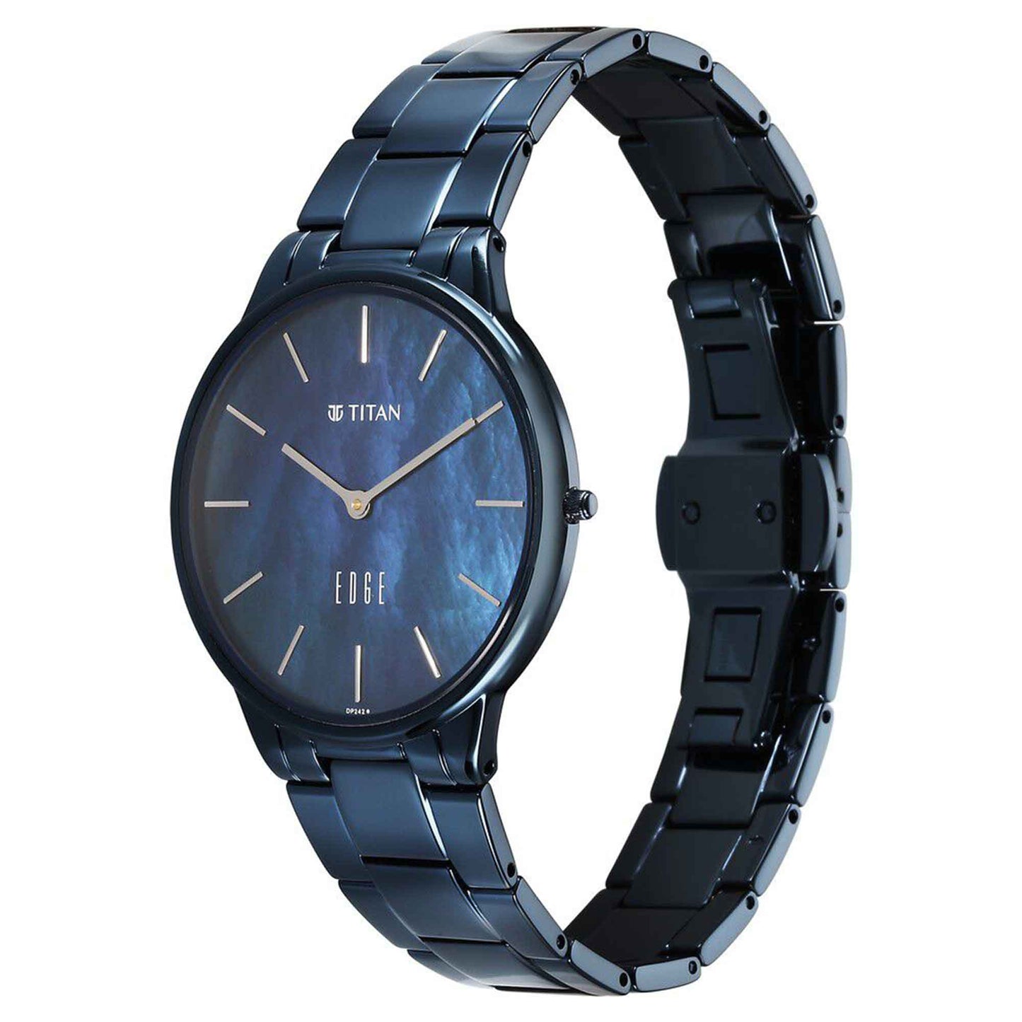 Titan Edge Metal Women Allure Quartz Alog Rich Mother Of Pearl Dial Stainless Steel Strap Watch For Women (2734QM02)