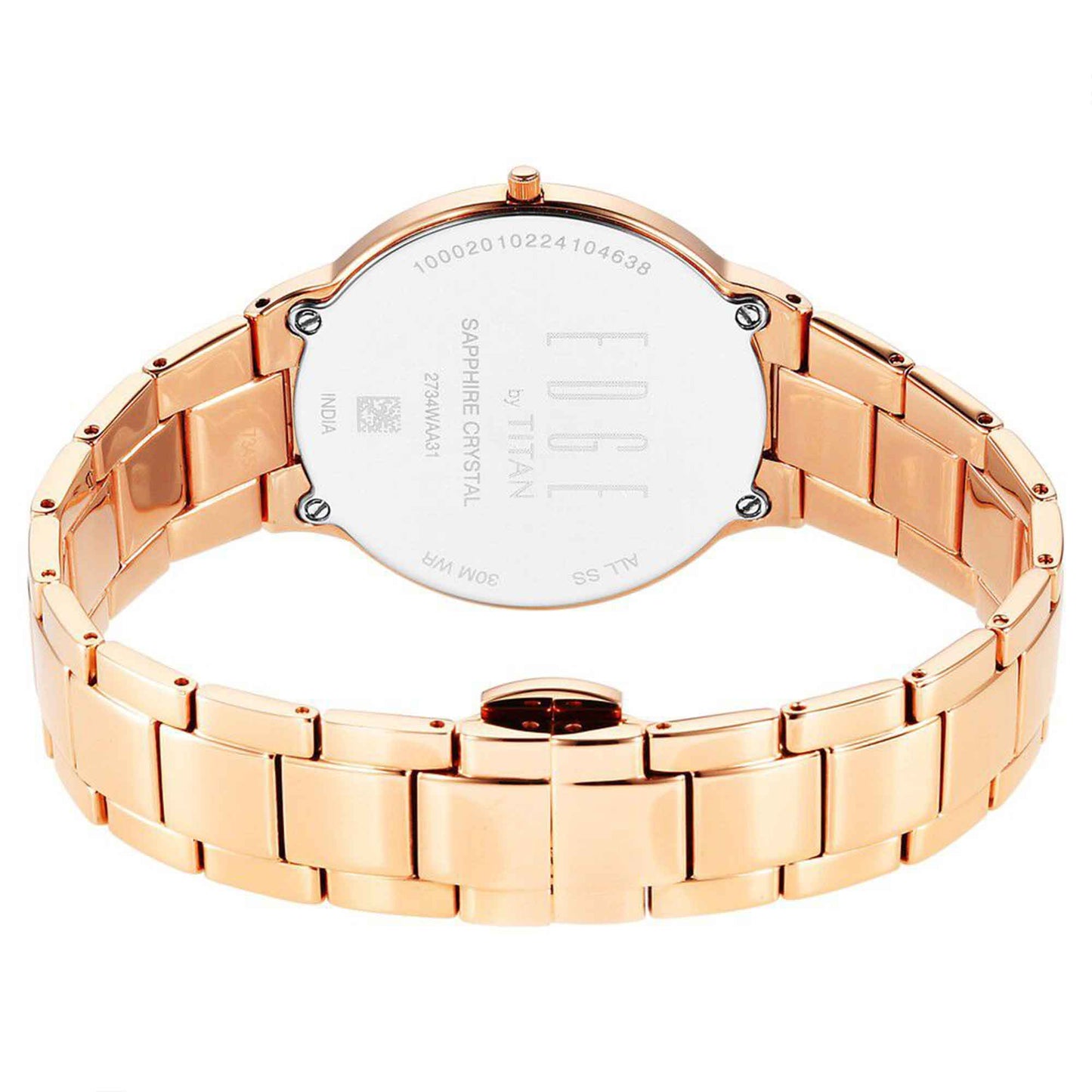 Titan Edge Metal Women Allure Quartz Alog Rich Mother Of Pearl Dial Stainless Steel Strap Watch For Women (2734WM02)