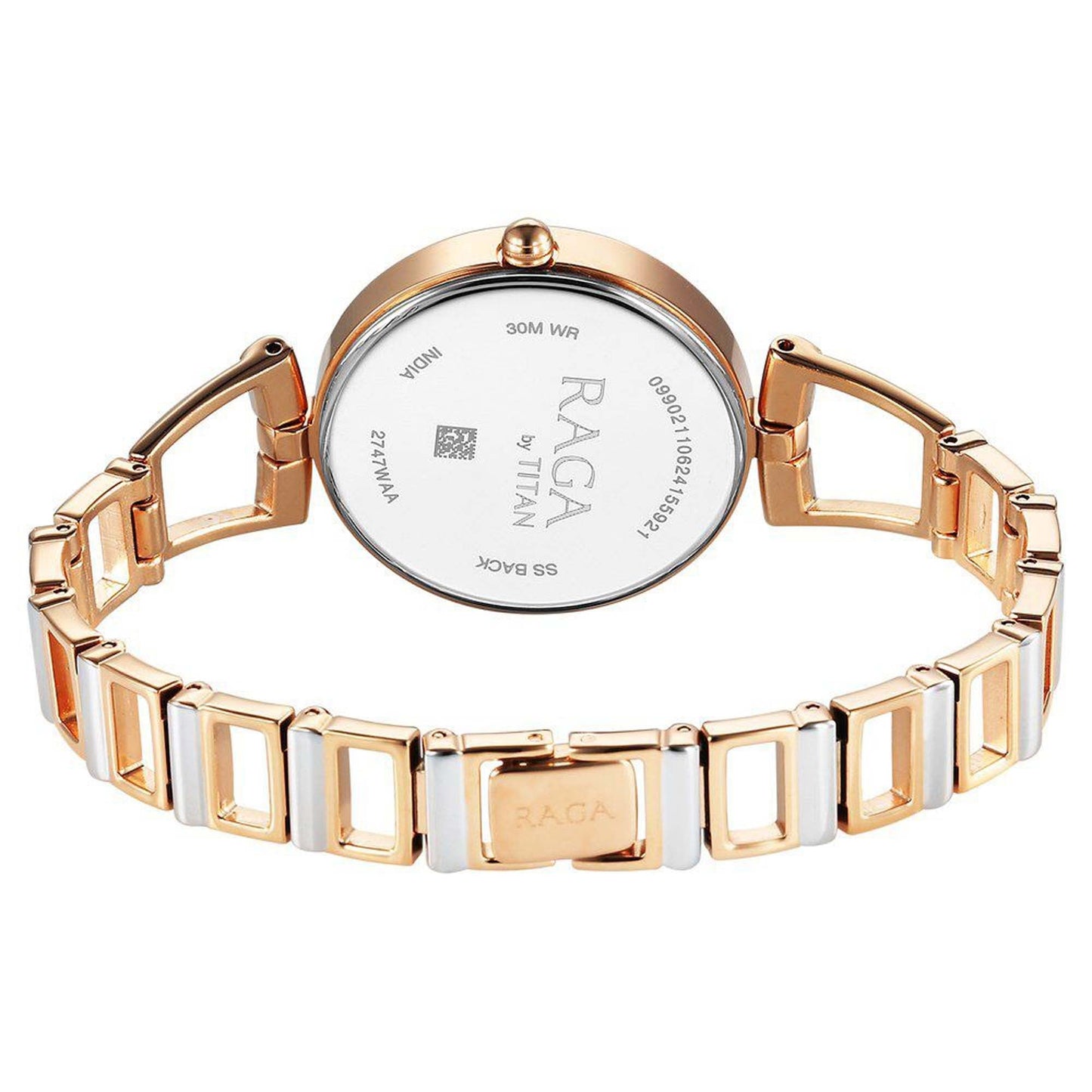 Titan Raga Ascend Quartz Alog Mother Of Pearl Dial With Two Toned Color Metal Strap Watch For Women