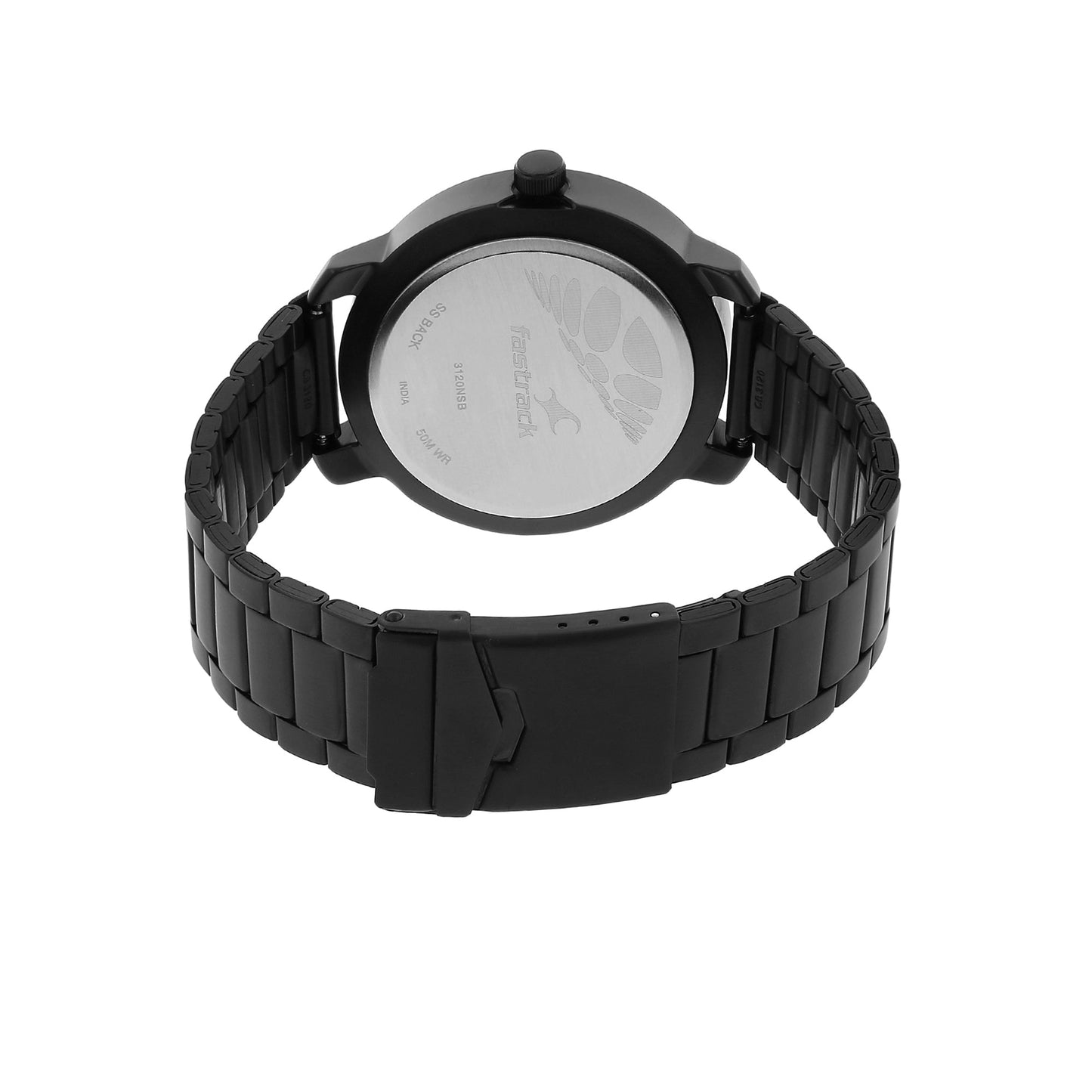 Fastrack Quartz Analog Brown Dial Stainless Steel Strap Watch for Guys