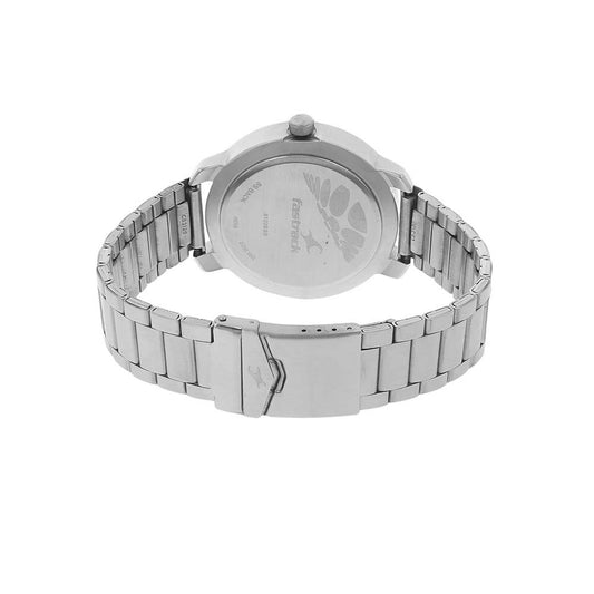 Fastrack Quartz Analog Black Dial Stainless Steel Strap Watch for Guys