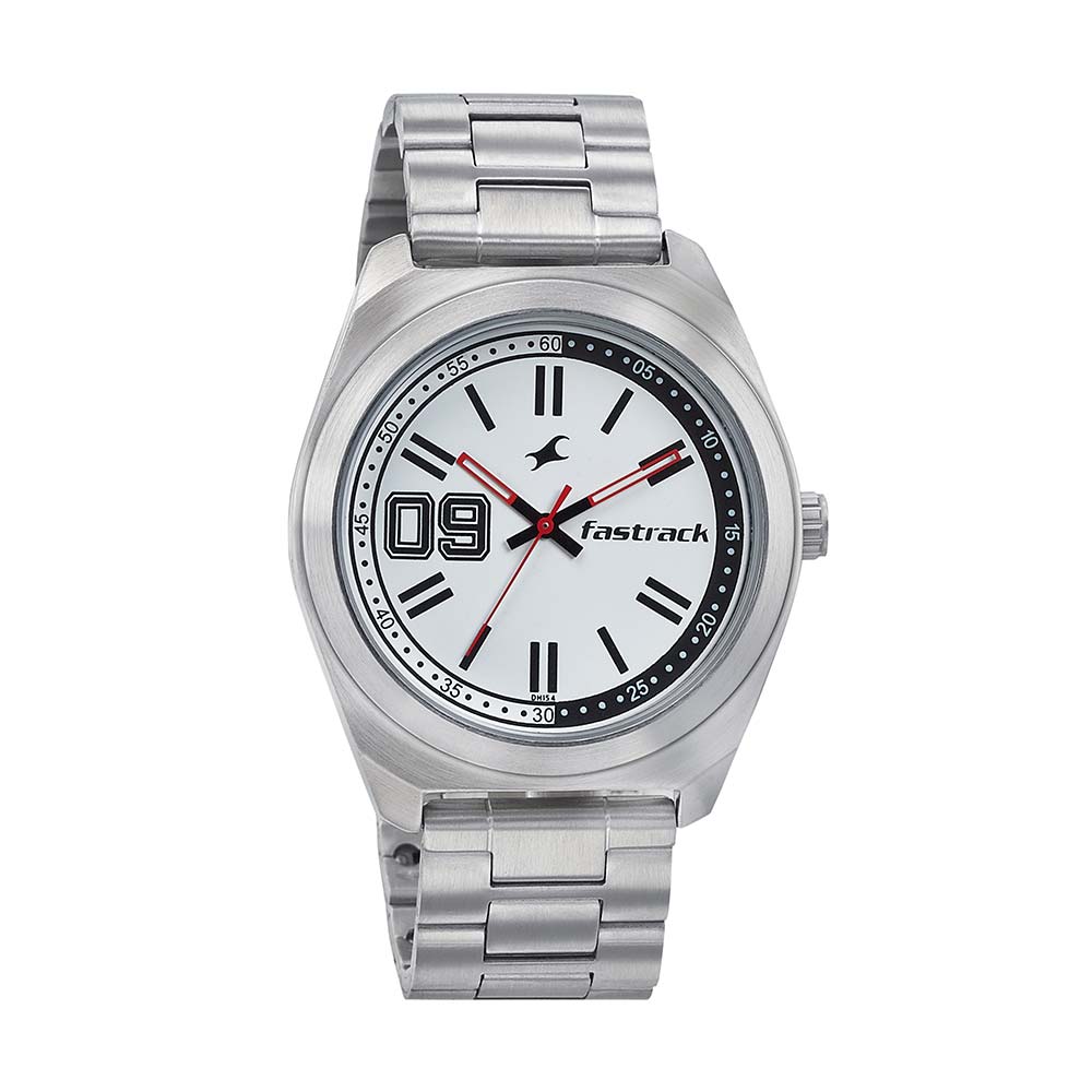 Fastrack Sport Silver Dial Metal Strap Analog Watch for Men