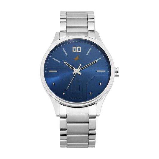 ساعة فاست تراك باري بيسيكس كوارتز تناظرية بمينا أزرق وبسوار ستانلس ستيل للرجال