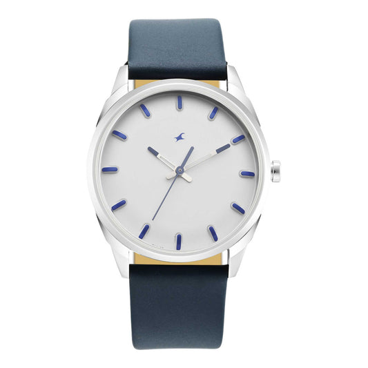 After Dark White Dial Leather Strap Watch for Guys 3273SL01