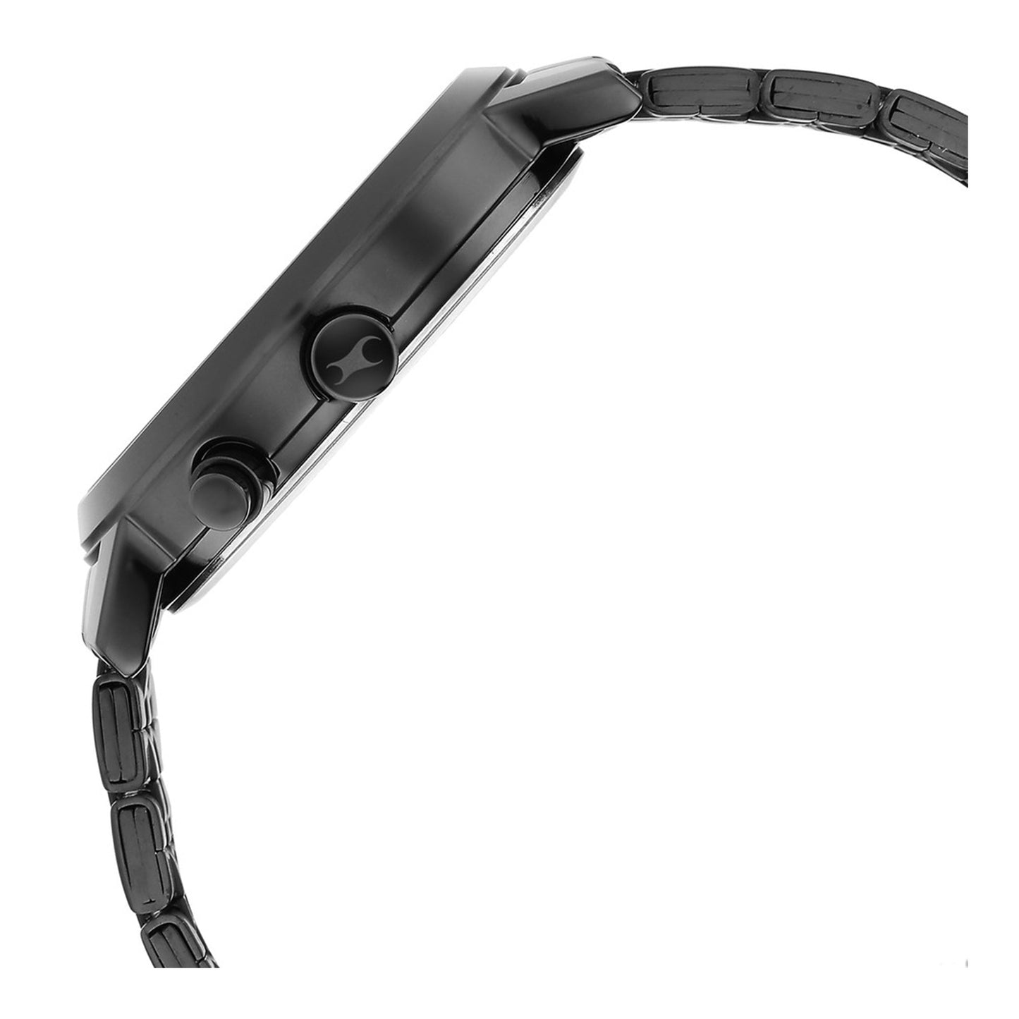 Fastrack Tick Tock Quartz Alog Black Dial Metal Strap Watch for Guys