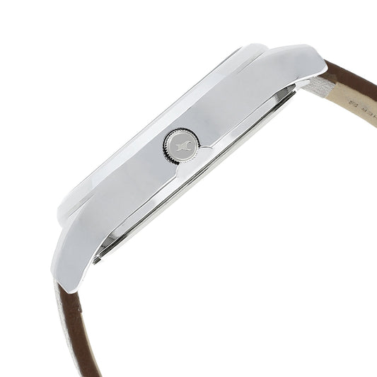 Fastrack Bold Quartz Analog White Dial Leather Strap Watch for Guys