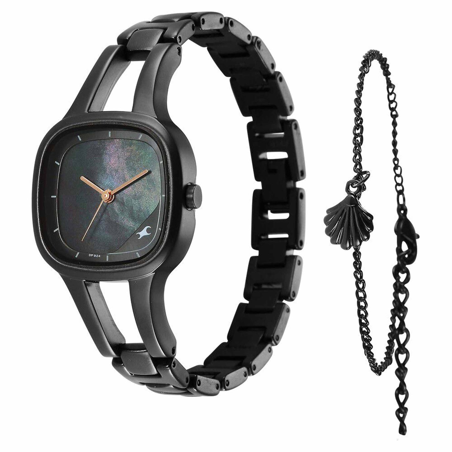 Fastrack Pulse Quartz Alog Mother Of Pearl Dial Metal Strap Watch for Girls (6147NM04)