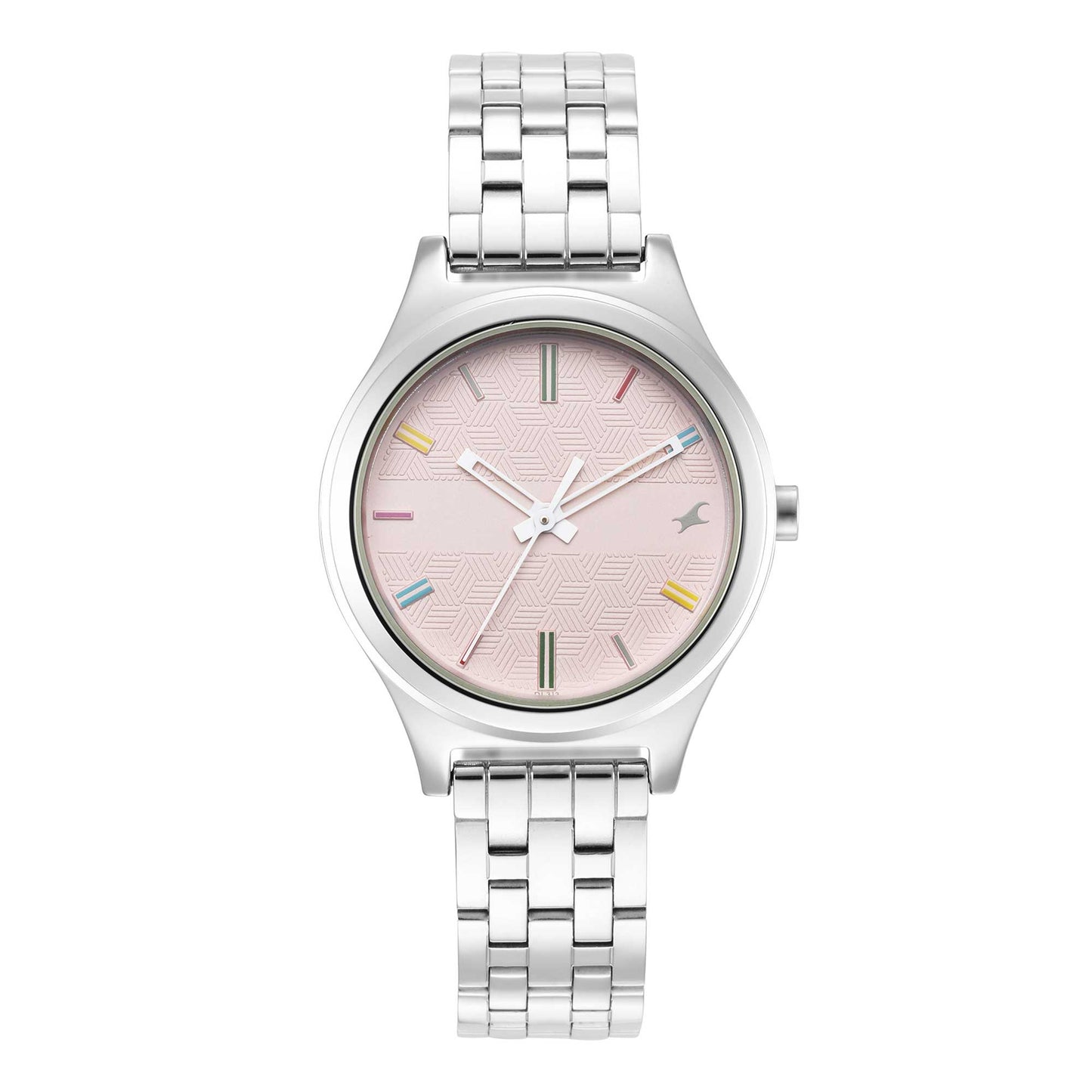 Stunners Pink Dial Silver Metal Strap Watch (6152SM04)